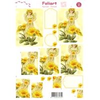 Yellow Primrose Fairy Pyramid Decoupage Paper Tole Sheet