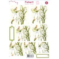 White Snowdrop Fairy Pyramid Decoupage Paper Tole Sheet