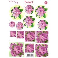 Pink Purple Floral Pyramid Decoupage Paper Tole Sheet