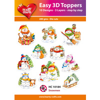 Hearty Crafts Cute Christmas Snowmen Die Cut Paper Tole