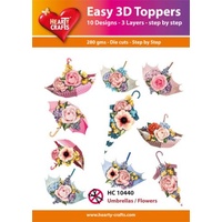 Hearty Crafts Umbrellas and Flowers Die Cut Paper Tole
