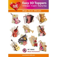 Hearty Crafts Music Instruments Die Cut Paper Tole