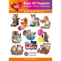 Hearty Crafts Cute Cats Die Cut Paper Tole 10 per Pack