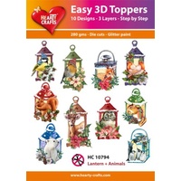 Hearty Crafts Christmas Lanterns and Animals Die Cut Paper Tole