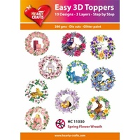 Hearty Crafts Spring Flower Wreath Die Cut Paper Tole