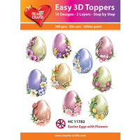 Hearty Crafts Easter Eggs with Flowers Die Cut Paper Tole