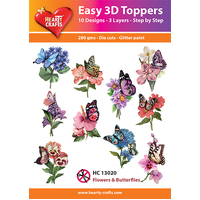 Hearty Crafts Flowers & Butterflies Die Cut Paper Tole