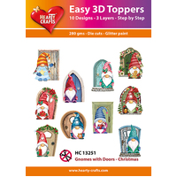 Hearty Crafts Christmas Gnomes with Doors Die Cut Paper Tole