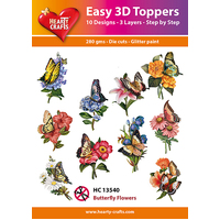 Hearty Crafts Butterfly Flowers Die Cut Paper Tole