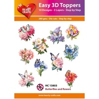Hearty Crafts Butterflies and Flowers Die Cut Paper Tole
