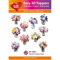 Hearty Crafts Flowers in Glass Vases Die Cut Paper Tole