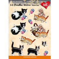 Porcelain Cats Glossy 3D Paper Tole Sheet