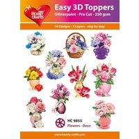 Deco Flowers in Vases & Baskets 3D Die Cut Paper Tole