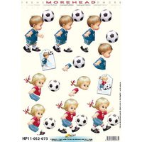 Soccer Playing Toddlers Paper Tole
