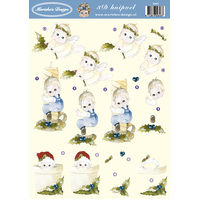 Christmas Angel & Children Paper Tole Sheet