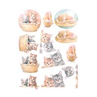 Yvonne Creations  Sleeping Cats A4 Die Cut Paper Tole Decoupage