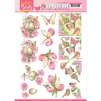 Janines Art Happy Birds Pink Dance A4 Die Cut Paper Tole Decoupage