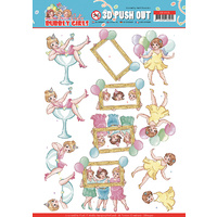 Bubbly Girls Party Let's Have Fun A4 Die Cut Paper Tole Decoupage