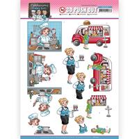 Bubbly Girls Professions Catering A4 Die Cut Paper Tole Decoupage