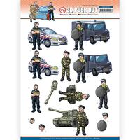 Big Guys Professions Police A4 Die Cut Paper Tole Decoupage