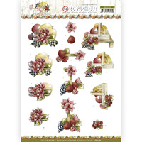 Flowers & Apples Paper Tole/ Decoupage Die Cut Sheet