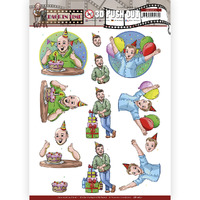 Yvonne Creations Big Guys Back in Time - Party A4 Die Cut Paper Tole Decoupage