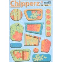 Hawaii Floral Chipboard Die Cut Self Adhesive Card Toppers