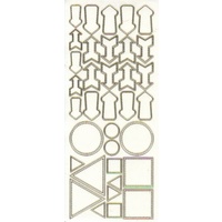 Geometric Shapes Transparent Sticker GOLD