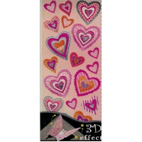 Pink Hearts Dimensional Stickers