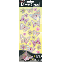 Butterflies & Flowers Dimensional Stickers