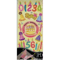 Happy Birthday Numbers Dimensional Stickers