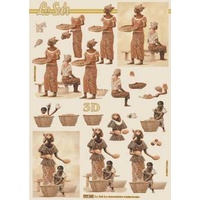 African Ladies Paper Tole
