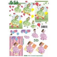 Girls in Party Dresses Paper Tole Sheet