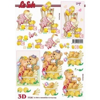 Teddy Family Paper Tole Sheet