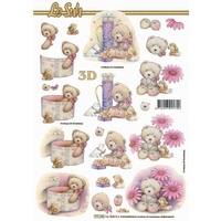 Baby Pink Bears Paper Tole