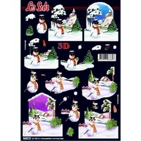 Snowmen Village Christmas Paper Tole