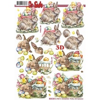 Easter Rabbits, Baskets & Eggs Paper Tole