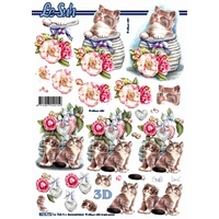 Cats, Flowers & Hearts Paper Tole