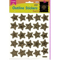 Gold Stars Decorated Stickers