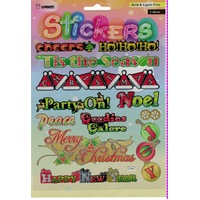 Christmas Wording Gold Embossed Stickers