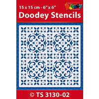 Floral Squares Stencil