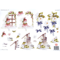 Cute Girly and Flowers Paper Tole Sheet