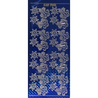 Christmas Falling Star Stickers BLUE GOLD