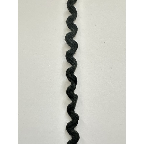 Woven Black Wave ribbon 7mm wide x 2mtrs Long