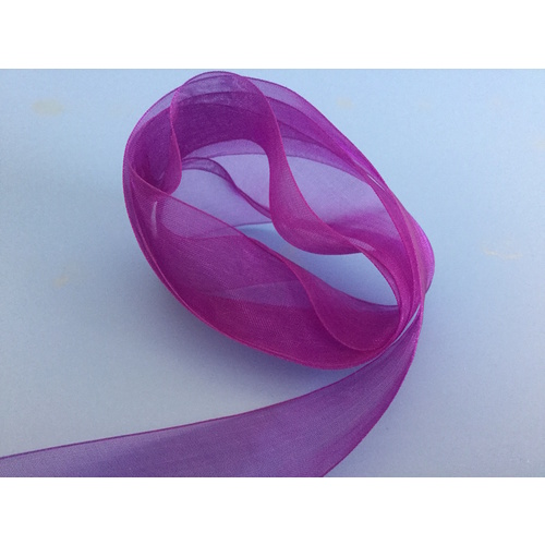 Organza Purple 25mm Ribbon x 5 Mtrs