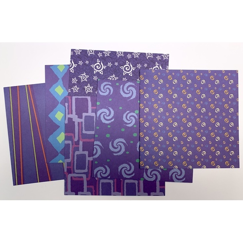 Bold Blue Double Sided 220gsm Patterned Card x 12