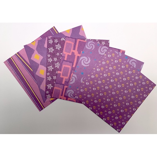 Bold Purple Double Sided 220gsm Patterned Card x 12