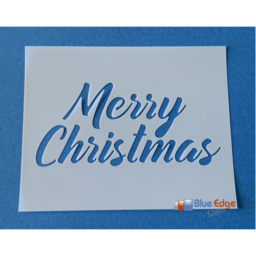 Merry Christmas Wording Stencil Rectangle