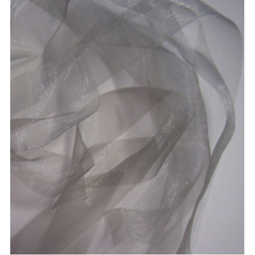 Organza Silver 25mm Ribbon x 5 mtrs