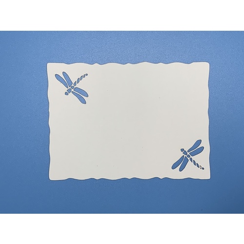 Dragonfly Rectangle Laser Cut Ivory Card Layers